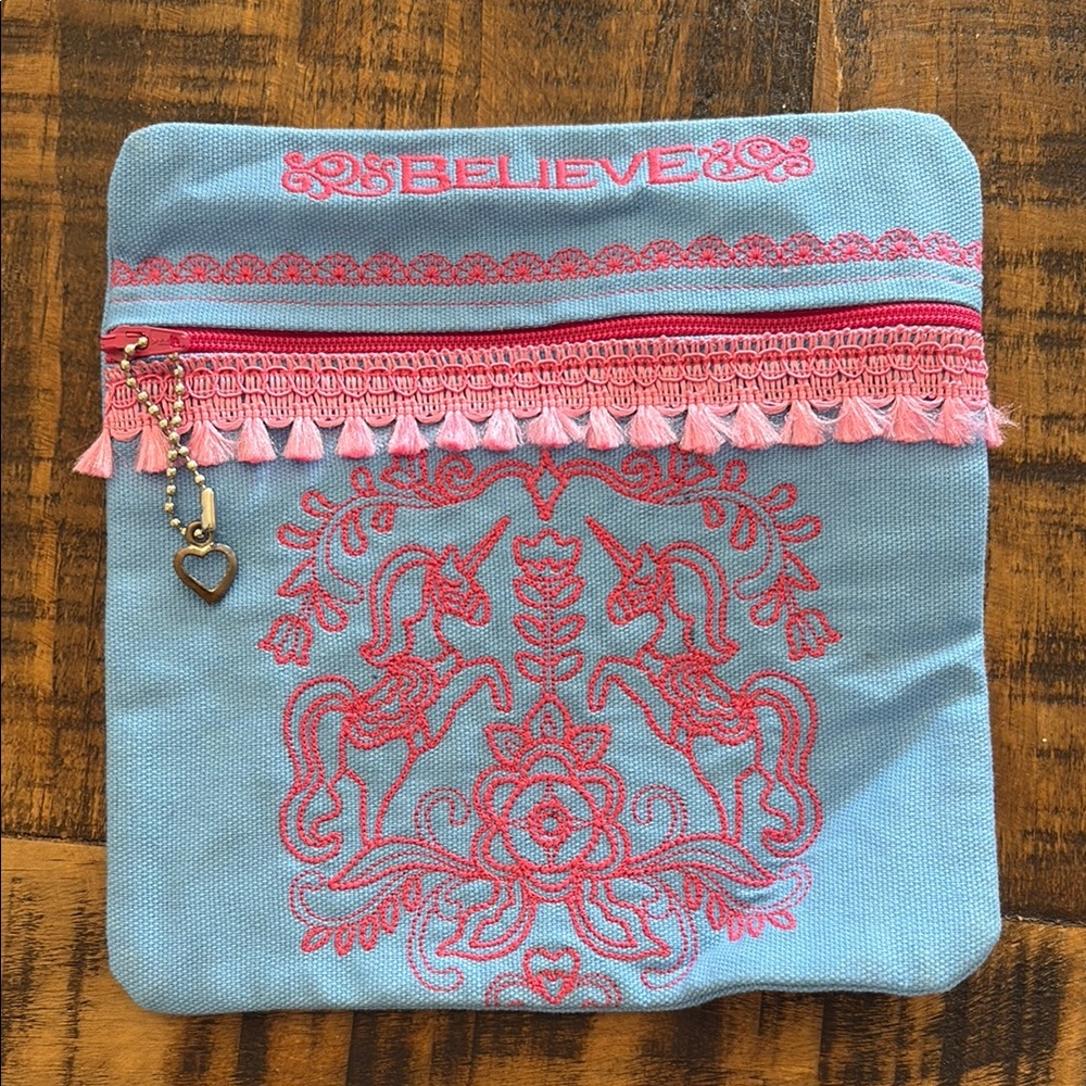 Blue and Pink Unicorn Pouch